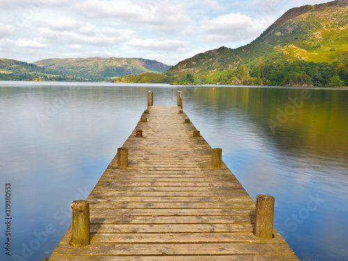 Fototapeta Naklejka Na Ścianę i Meble -  Ullswater is the second largest lake in the English Lake District, being about nine miles 14.5 km long and 0.75 miles 1.2 km wide, with a maximum depth a little more than 60 metres 197 ft