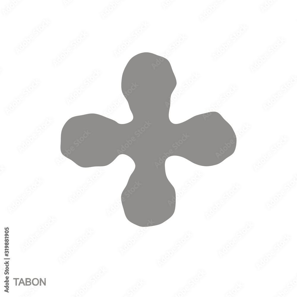 Vector monochrome icon with Adinkra symbol Tabon Vector monochrome icon with Adinkra symbol Tabon