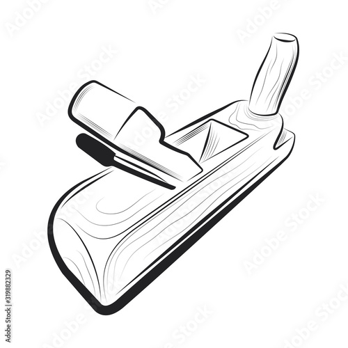 Vector illustration - Wooden hand plane on a white background.