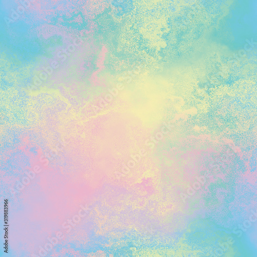 Rainbow variegated bleed ink holographic pearlescent opalescent geometric seamless repeat raster jpg pattern swatch. © NinjaCodeArtist