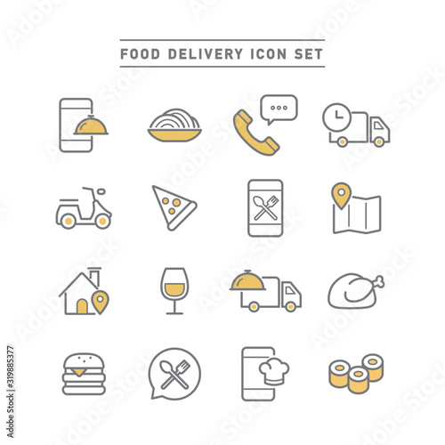 FOOD DELIVERY ICON SET