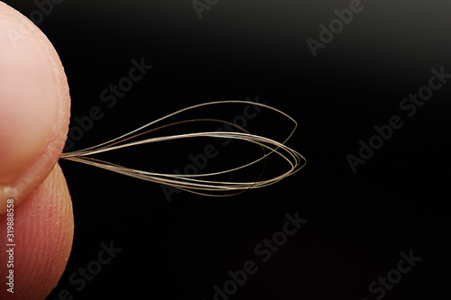 Fotografija White human hair close up view