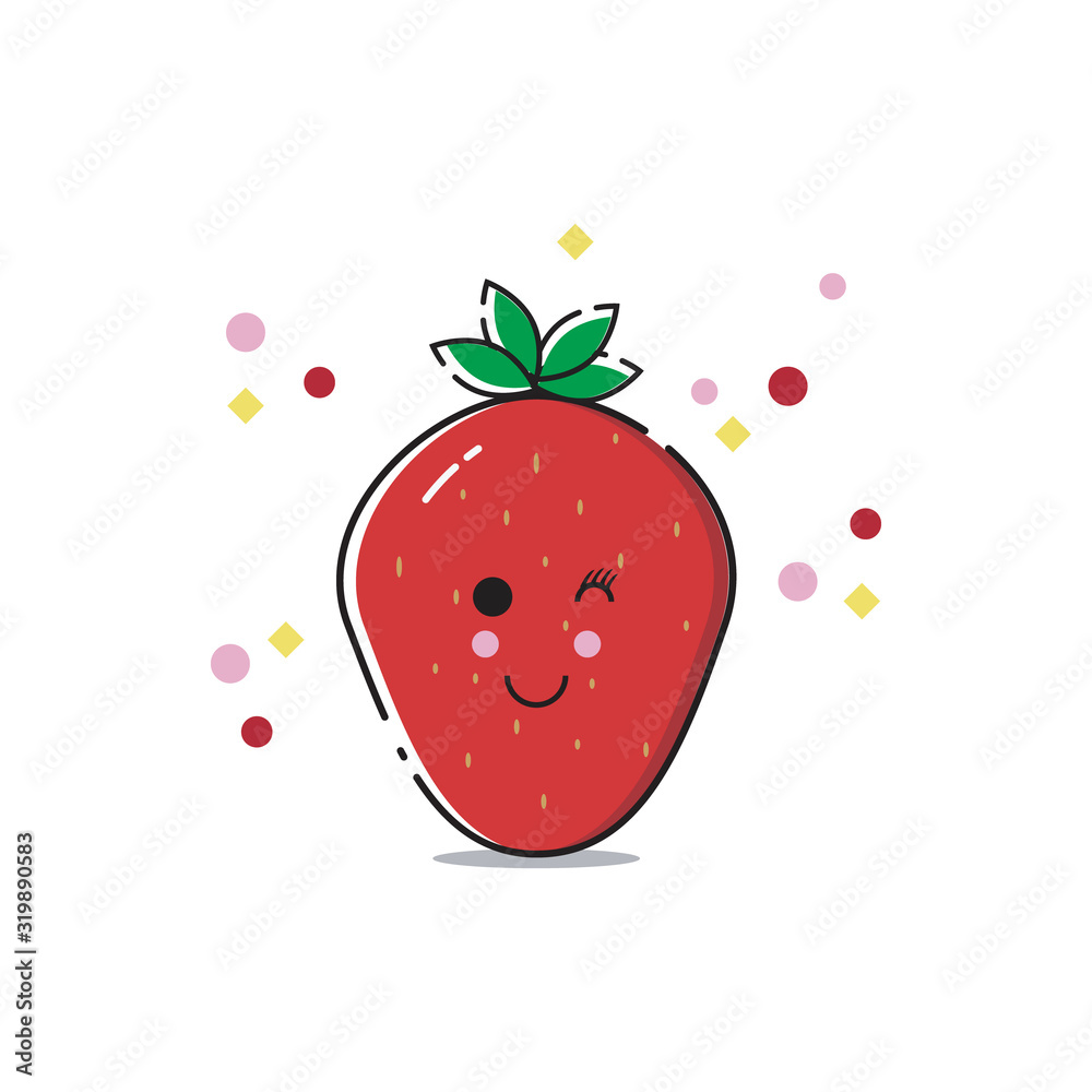 Obraz premium Cute Strawberry Fruit 02