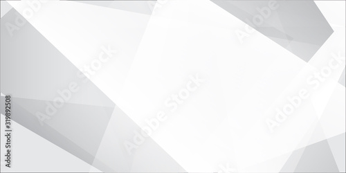 White grey triangle abstract background geometry shine and layer element vector for presentation design. Suit for business, corporate, institution, party, festive, seminar, and talks.