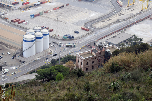 Photography View of Industrial Area & Old Stone Building from Above