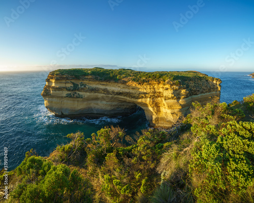 mutton bird island at sunrise, great ocean road in victoria, australia photo