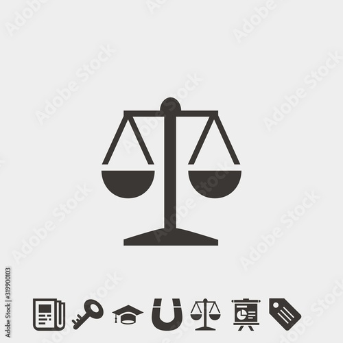balance scale icon vector illustration and symbol foir website and graphic design