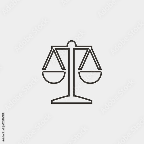 balance scale icon vector illustration and symbol foir website and graphic design