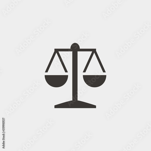 balance scale icon vector illustration and symbol foir website and graphic design photo