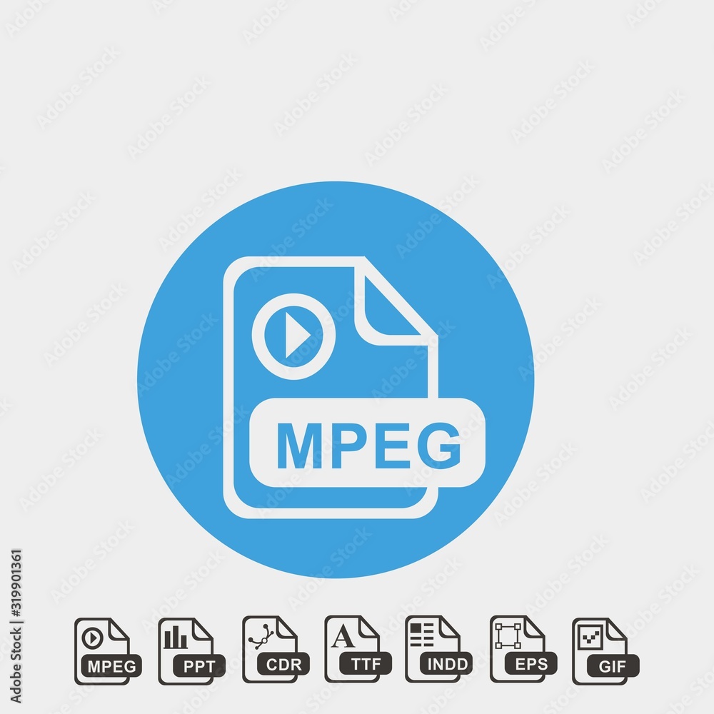 MPEG format icon vector illustration and symbol foir website and graphic design MPEG format icon vector illustration and symbol foir website and graphic design