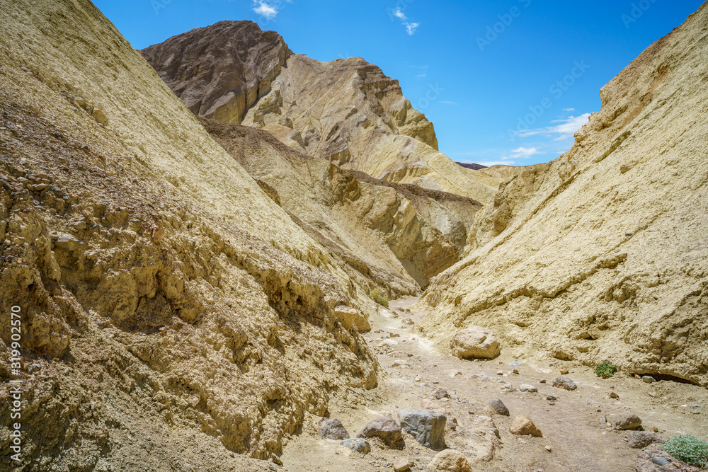 hikink the golden canyon - gower gulch circuit in death valley, california, usa