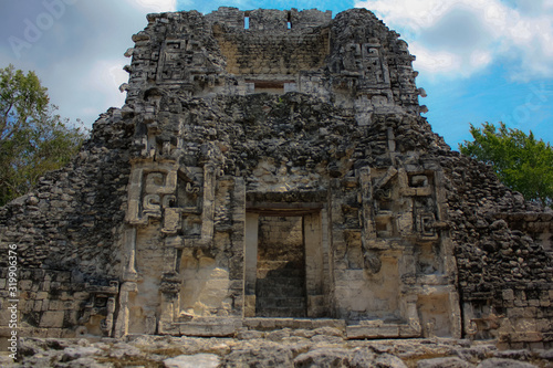 Chicanna, Campeche, Calakmul / Yucatan Peninsula ,Mexico - Abril 16 2011 Rio Bec architecture style of mayan ruins