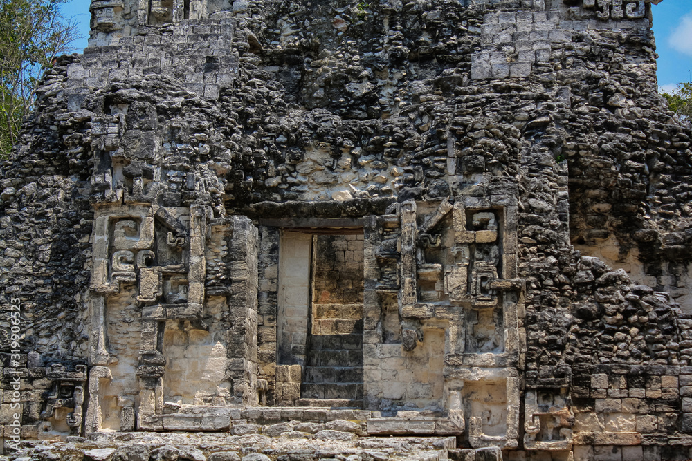Chicanna, Campeche, Calakmul / Yucatan Peninsula ,Mexico - Abril 16 2011 Rio Bec architecture style of mayan ruins