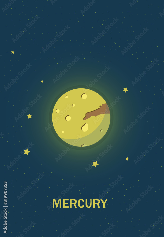 Vector of cartoon planet. Colorful. Space background