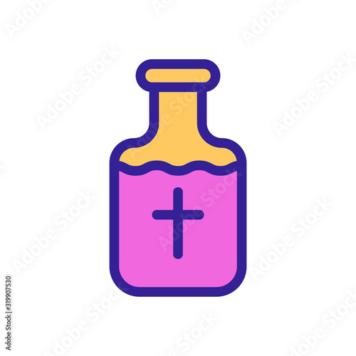 Holy water icon vector. A thin line sign. Isolated contour symbol illustration