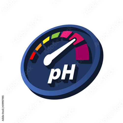 Increase of the pH perspective round volumetric icon