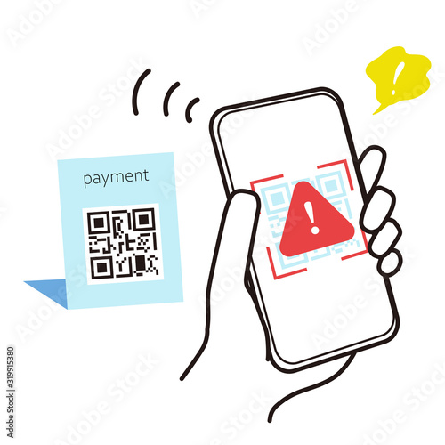 QRコード読み取りエラー　イラスト