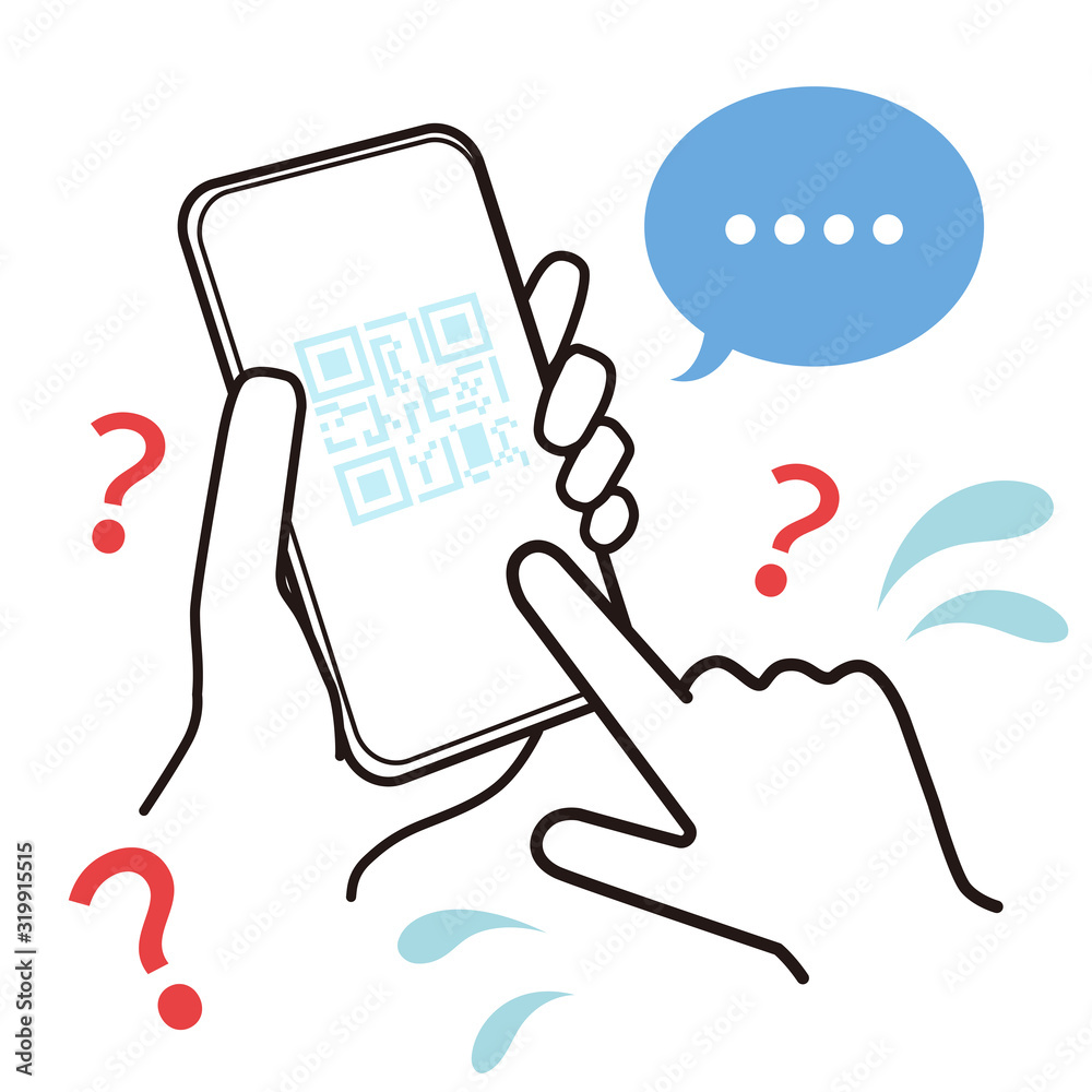 Qrコード決済 スマートフォンが無反応のイラスト Stock Vector Adobe Stock