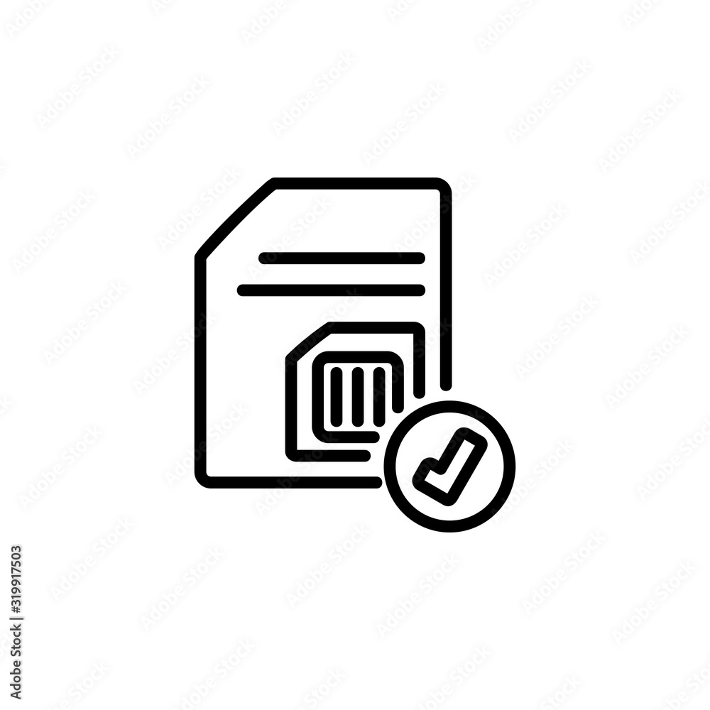 subscriber identity module detect icon. Perfect for application, web, logo and presentation template. icon design line style subscriber identity module detect icon. Perfect for application, web, logo and presentation template. icon design line style