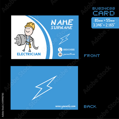Design of electrician visit card