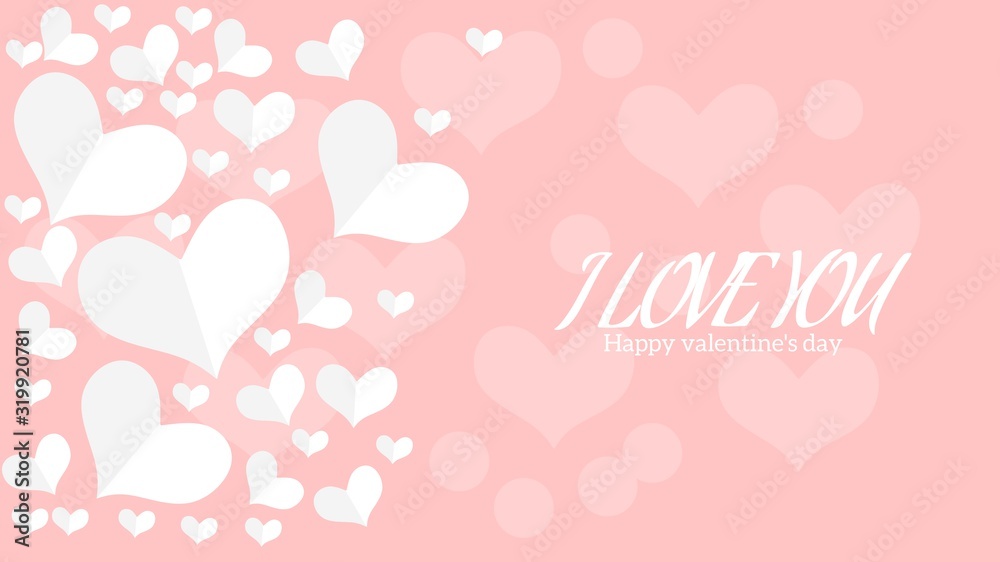 Flat design valentine's day banner with paper art style 