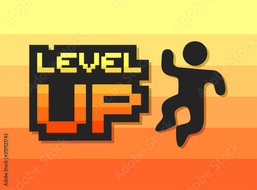 Creative design of level up symbol