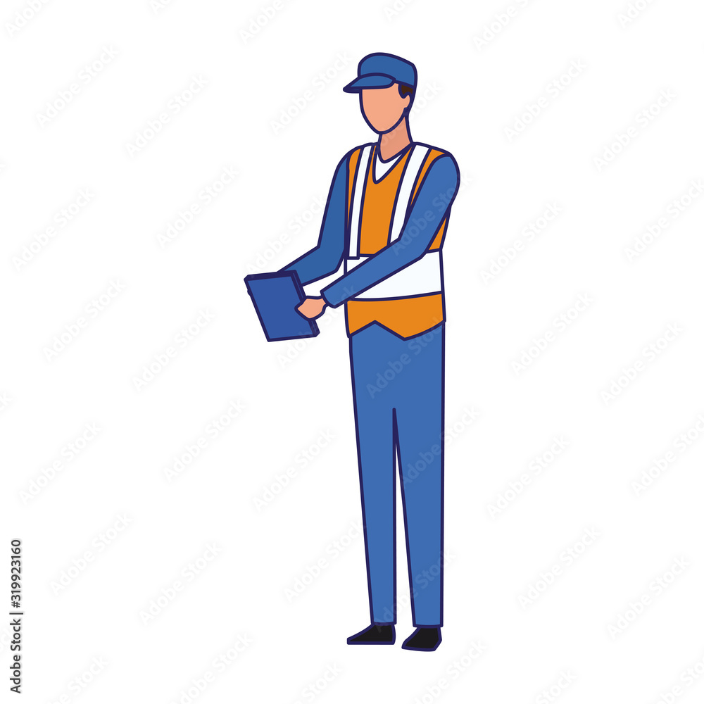 car mechanic with clipboard icon
