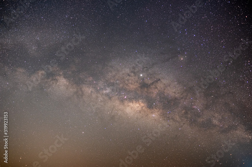 At night have stars  milky way and galaxies filled the dark sky.