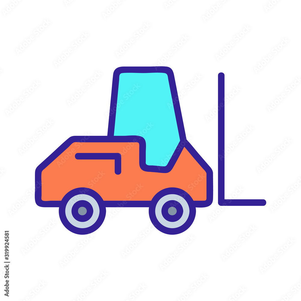 The forklift icon vector. A thin line sign. Isolated contour symbol illustration