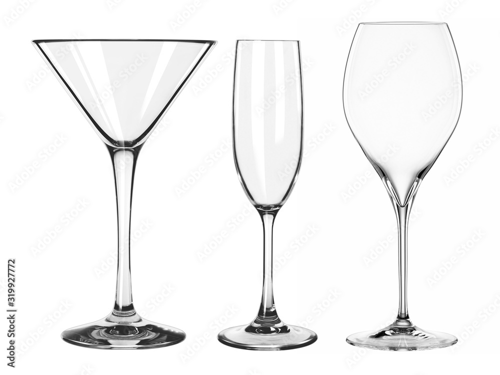 Black and white glass on white background. Black and white glass on white background.