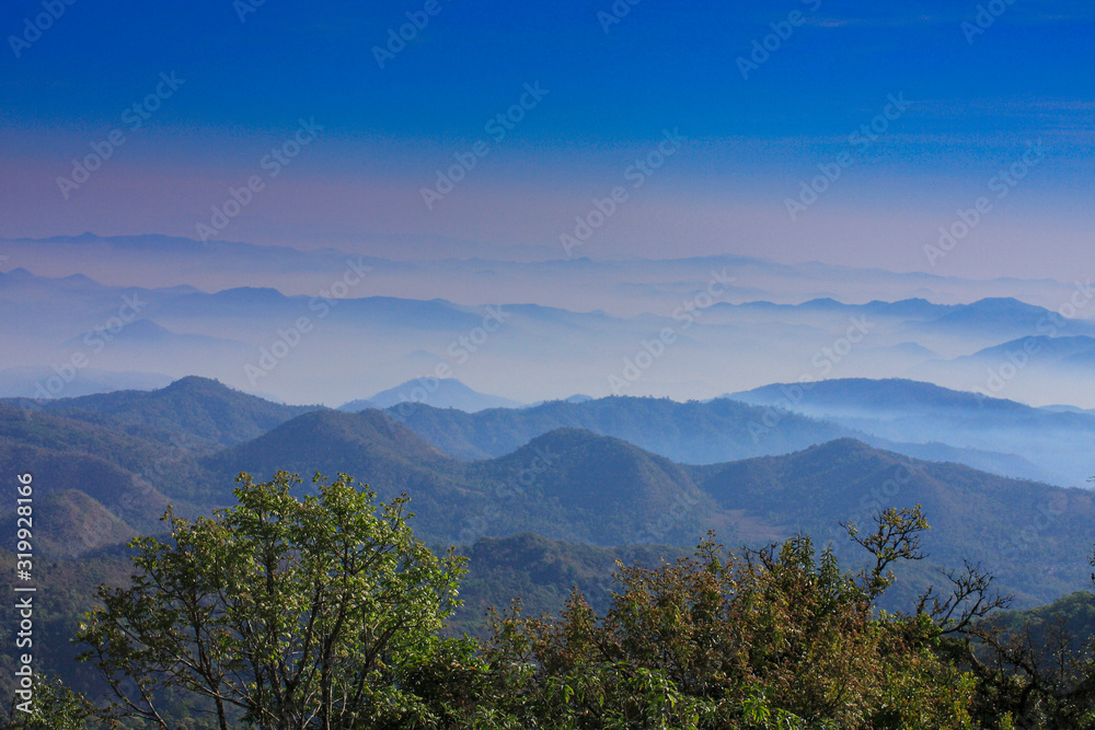 Obraz premium Beautiful landscape views of mountains and trees