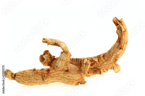 Ginseng on a white background