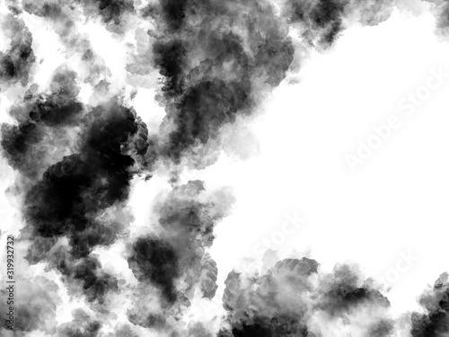 Black Smoke abstract on white background.