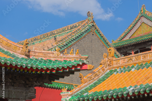 Close-up of the Forbidden City building in Shenyang  Liaoning