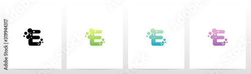 Soap Bubble On Letter Logo Design E