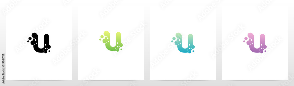 Soap Bubble On Letter Logo Design U Soap Bubble On Letter Logo Design U