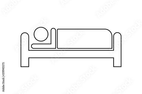 Hospital icon, a man in bed icon