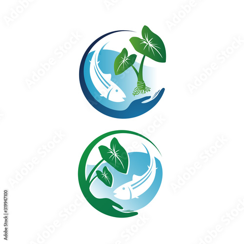 save earth nature environmental conservation logo design vector illustration