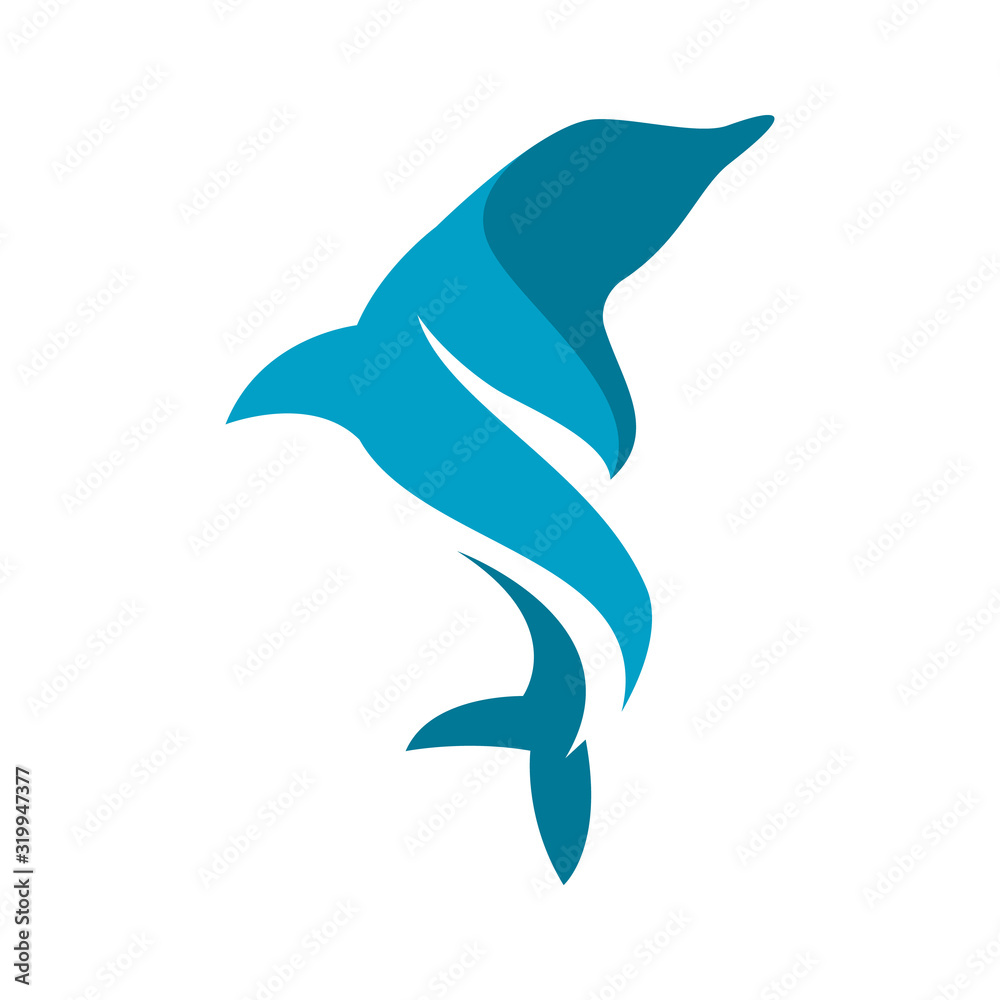 Fototapeta premium simple great jumping dolphin logo design vector illustrations