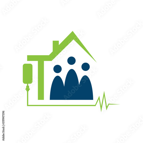 nursing home logo design home care elderly logo vector illustrations