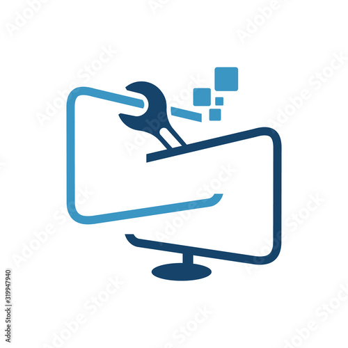 Working tools repair service logo design concept vector icon template