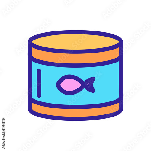 canned tuna vector icon. A thin line sign. Isolated contour symbol illustration