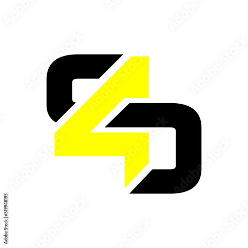 creative connected S4 logo tech graphic concept vector illustration photo