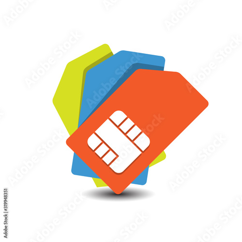 creative flat mode phone sim card logo icon vector illustration