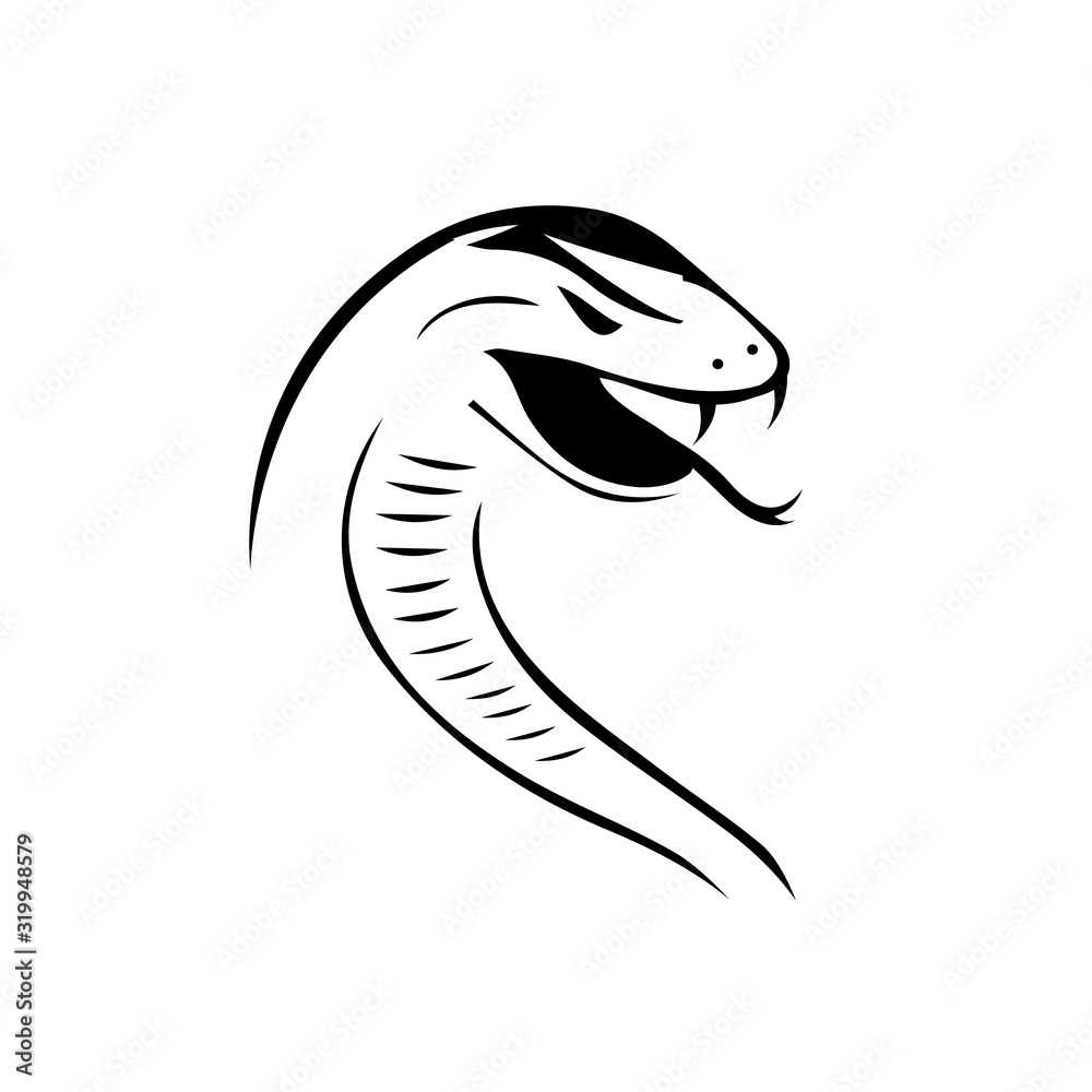 Fototapeta premium silhouette of venom snake logo design vector graphic design