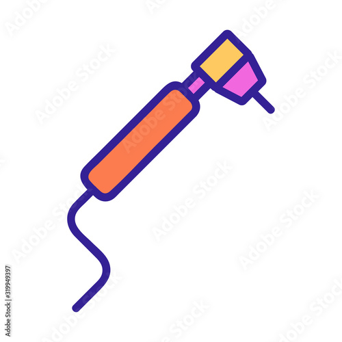 The dentist tool is an icon vector. A thin line sign. Isolated contour symbol illustration