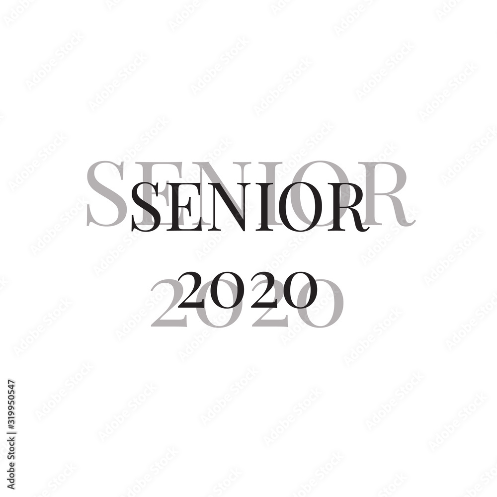 The class of 2020. Stylish graduation design for printing on t-shirts. Vector illustration of a College, graduation logo for a holiday event or party. A graduate of the senior class of 2020
