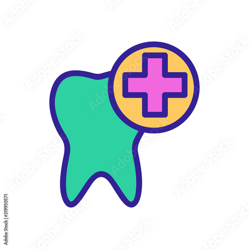 treatment of the tooth icon vector. A thin line sign. Isolated contour symbol illustration