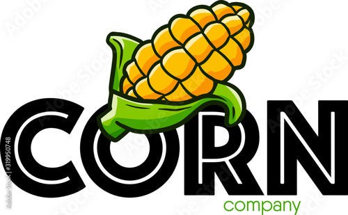 Cute and funny logo for harvest corn store or company