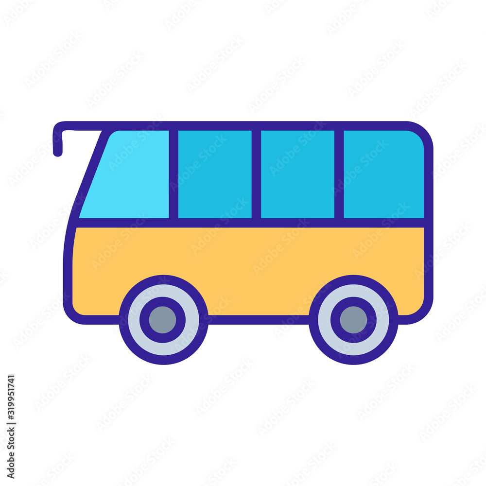 Bus icon vector. A thin line sign. Isolated contour symbol illustration